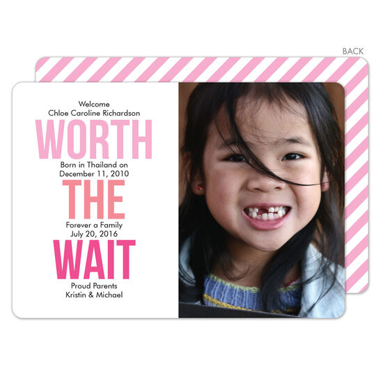 Pink Worth The Wait Photo Adoption Announcements